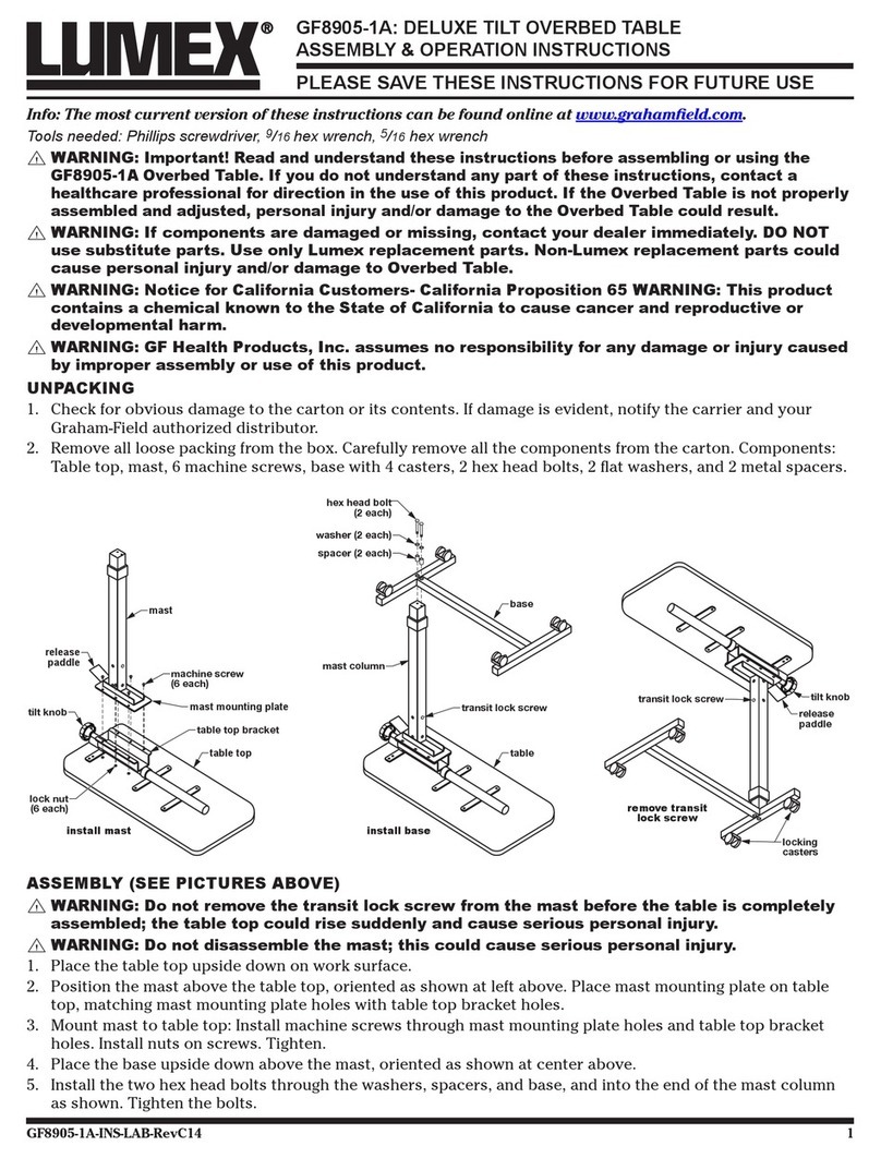 Lumex GF8905-1A Assembly & operation instructions Lumex GF8905-1A Assembly & operation instructions