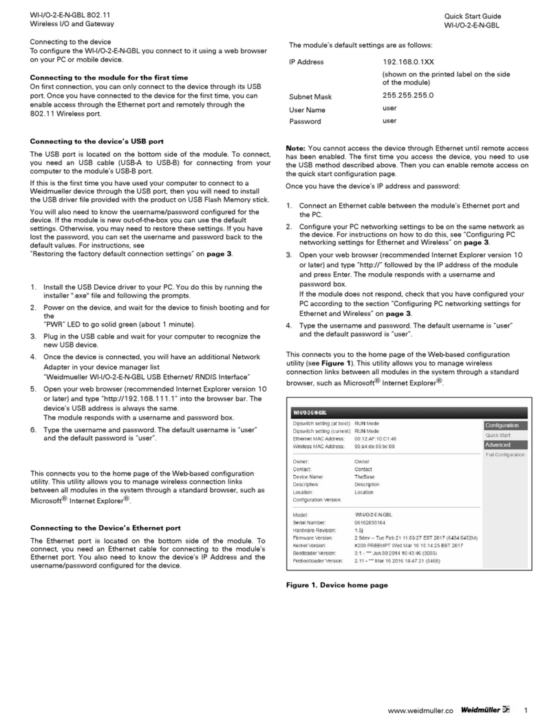 Weidmuller WI-I/O-2-E-N-GBL quick start guide