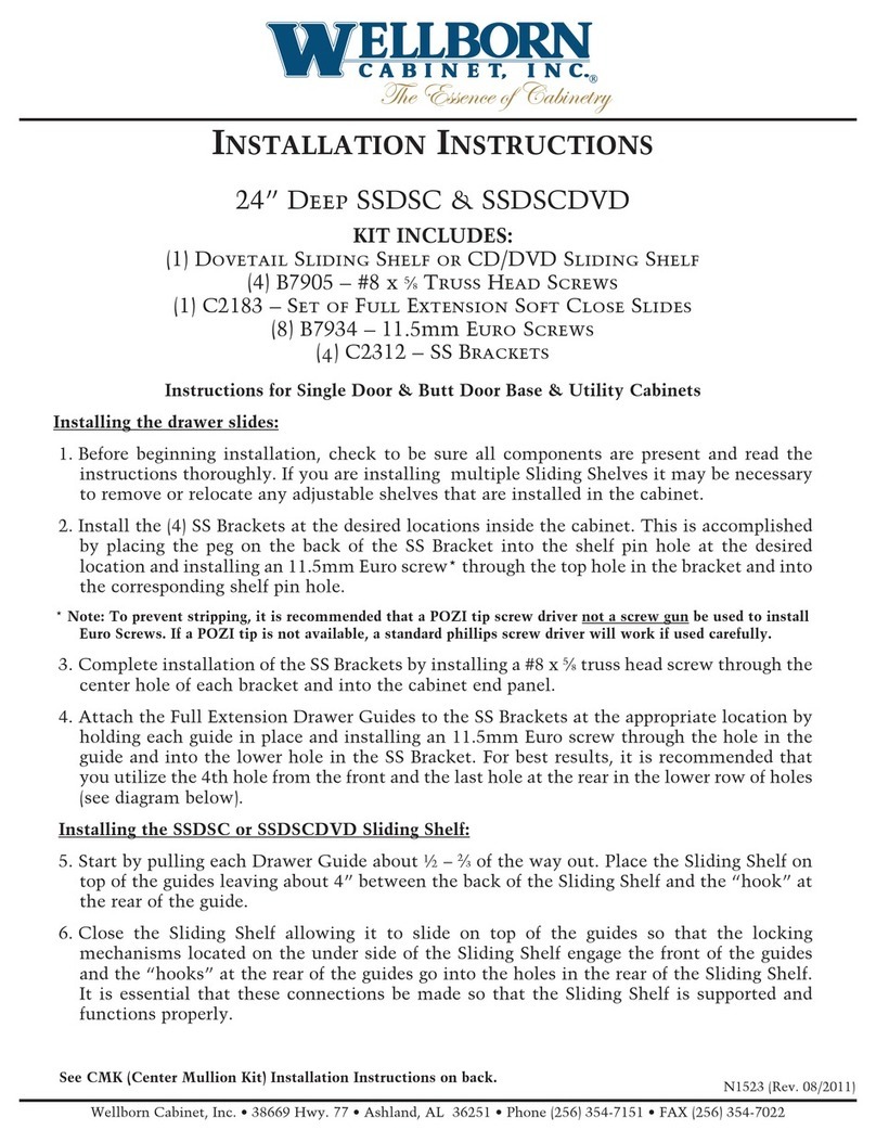 Wellborn Cabinet SSDSC installation instructions