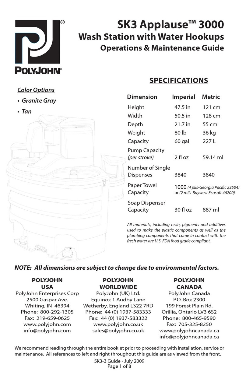 PolyJohn Applause SK3-3000 Operation & maintenance guide PolyJohn Applause SK3-3000 Operation & maintenance guide
