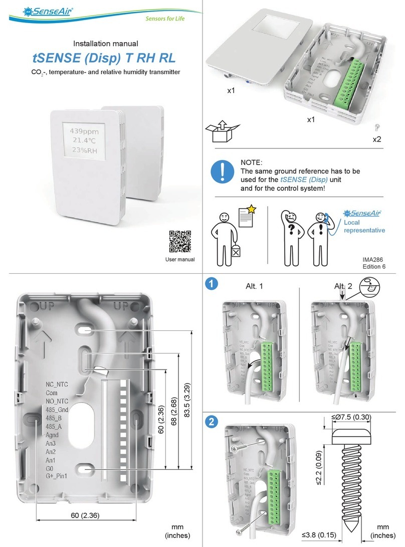 SenseAir tSENSE (Disp) T RH RL installation manual