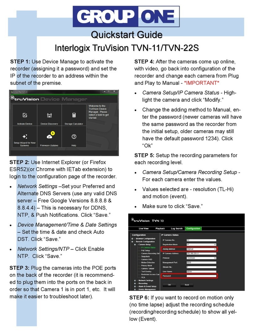 Interlogix TruVision Series quick start guide