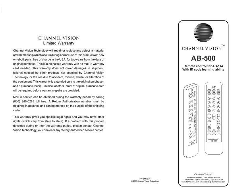 Channel Vision AB-500 manual