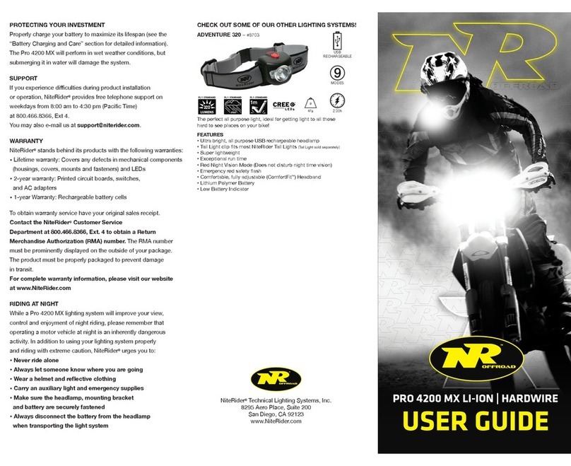 NiteRider Pro 4200 MX user guide