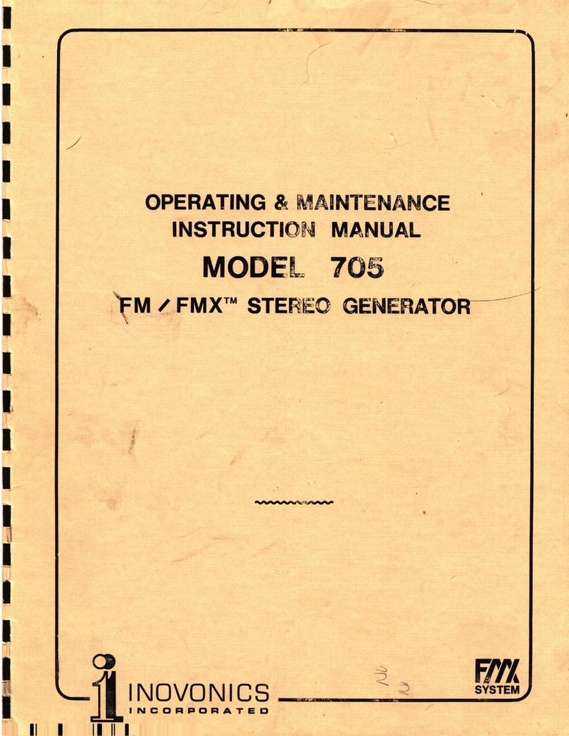 Inovonics 705 Operating & maintenance instruction manual