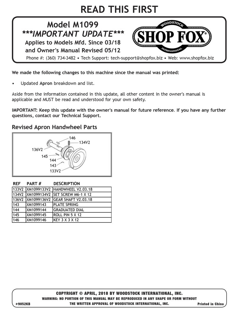 Shop fox M1099 owner's manual