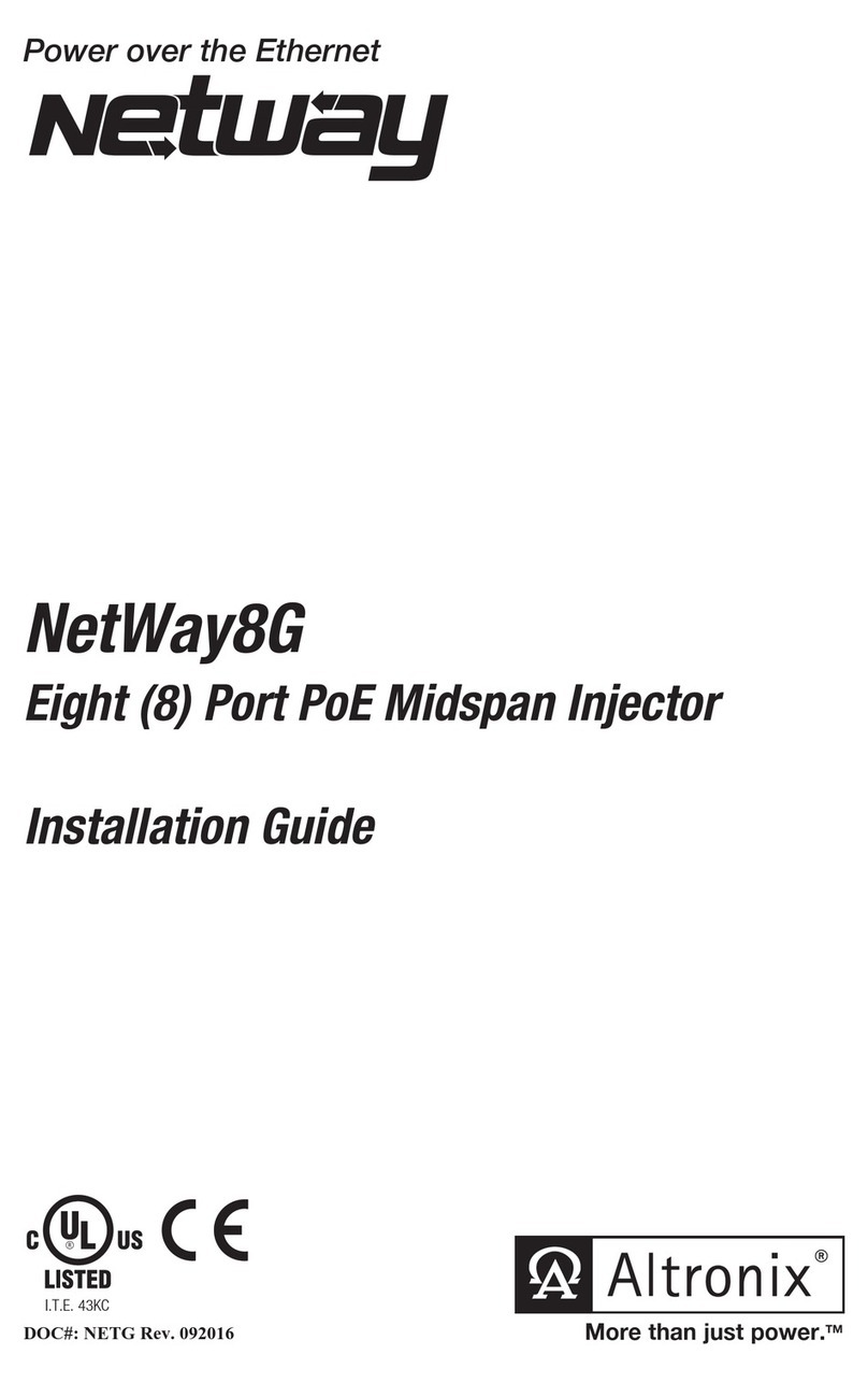 Altronix NetWay Series installation guide Altronix NetWay Series installation guide