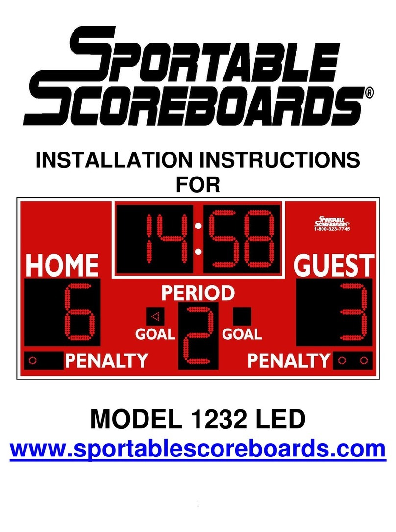 Sportable Scoreboards 1232 LED installation instructions