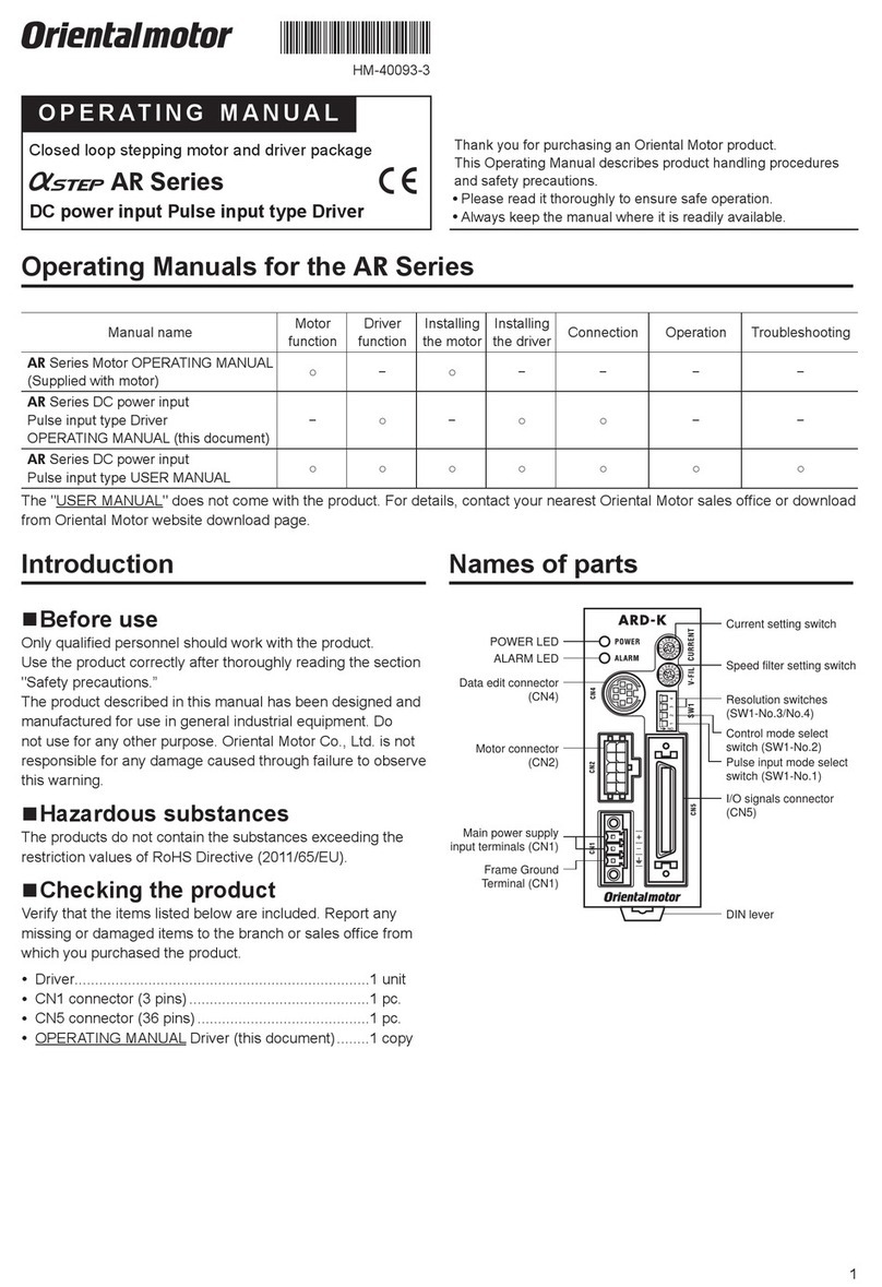Oriental motor AlphaStep AR Series User manual