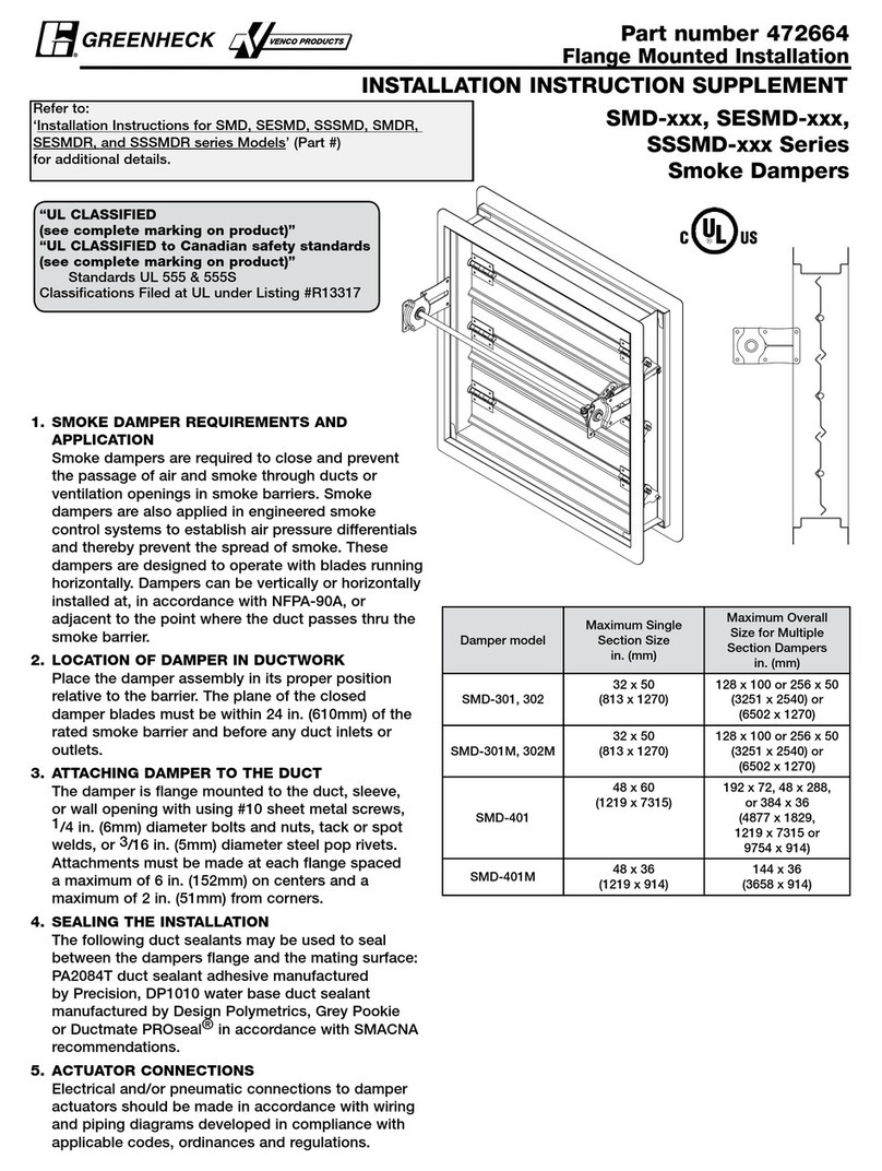 Greenheck SMD Series Owner's manual