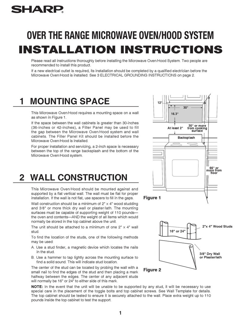 Sharp OVER THE RANGE MICROWAVE OVEN/HOOD SYSTEM User manual