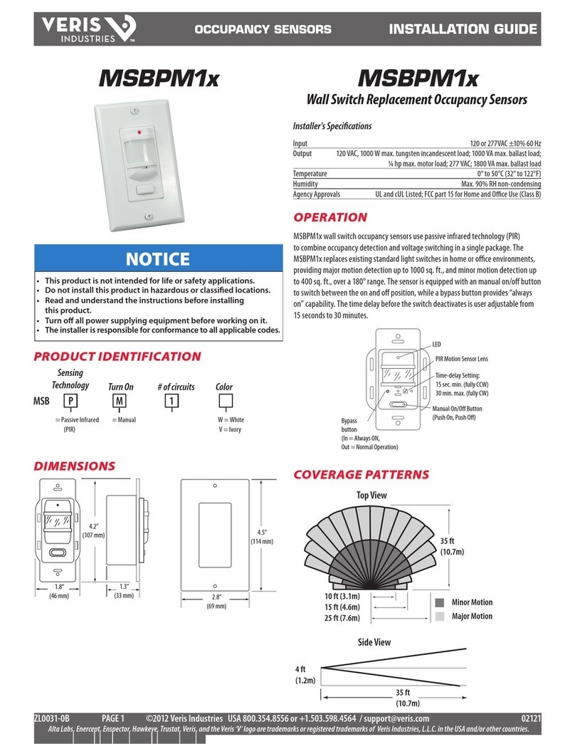 VERIS INDUSTRIES, INC. MSBPM1 Series installation guide VERIS INDUSTRIES, INC. MSBPM1 Series installation guide
