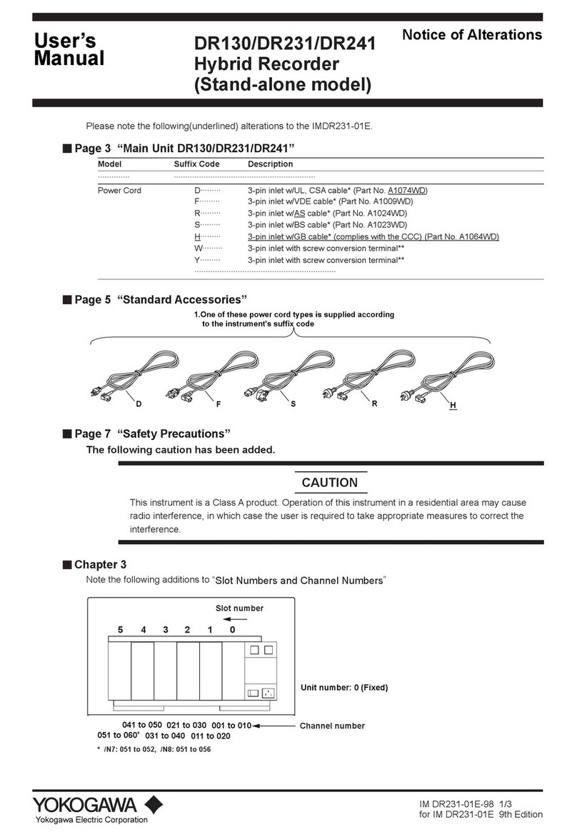 YOKOGAWA DR130 user manual