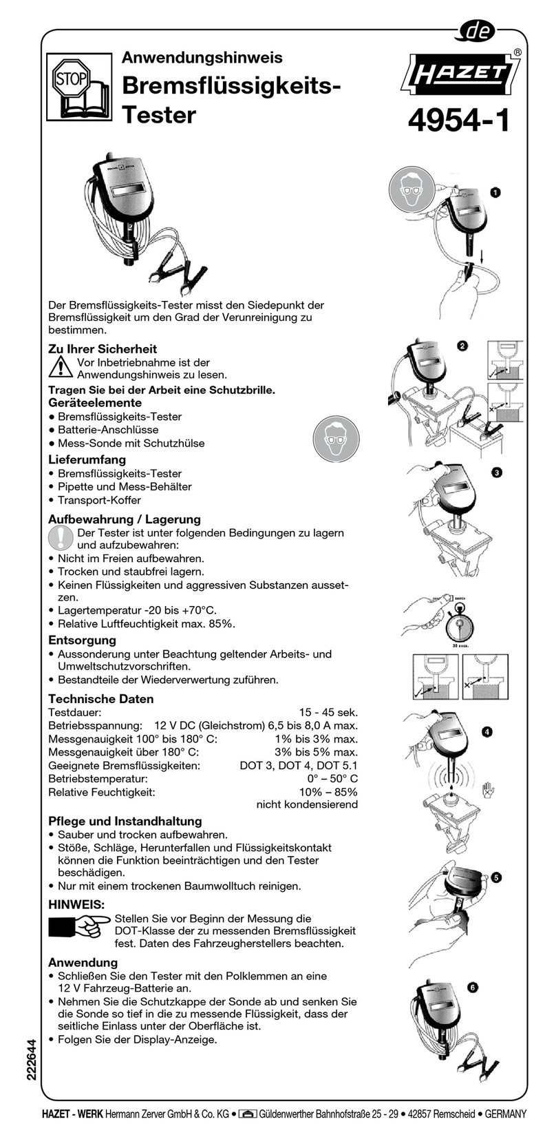 Hazet Brake Fluid Tester Application note