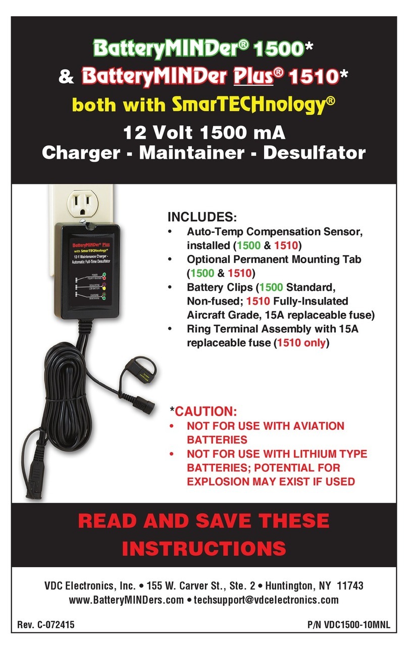 VDC Electronics BatteryMINDer Plus 1510 instructions