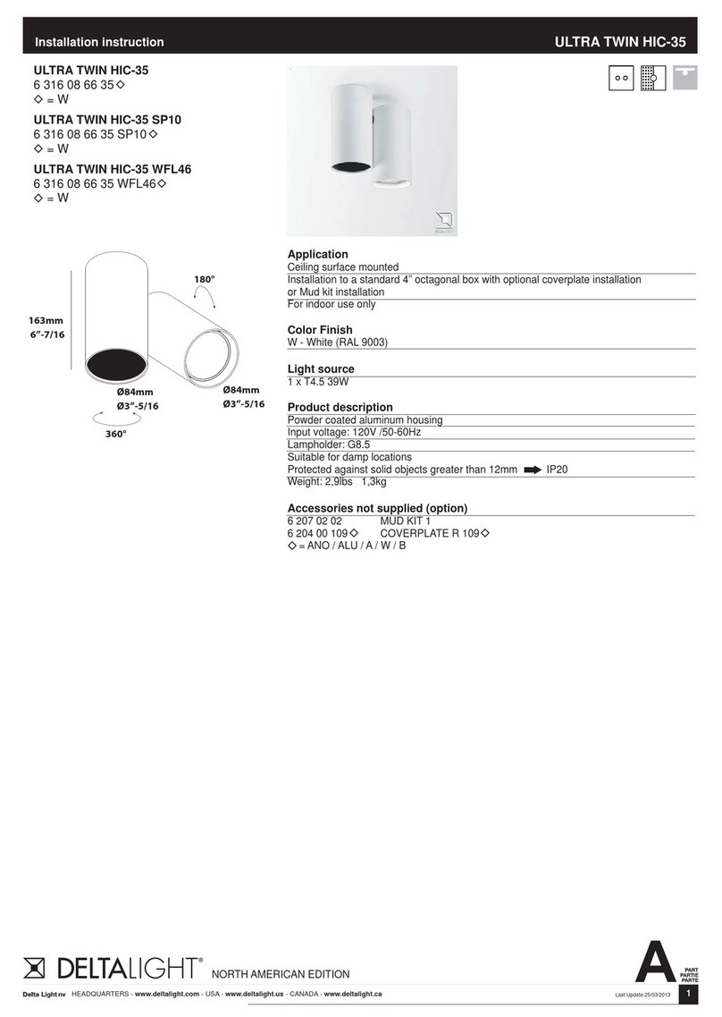 Delta Light ULTRA TWIN HIC-35 Installation instruction Delta Light ULTRA TWIN HIC-35 Installation instruction