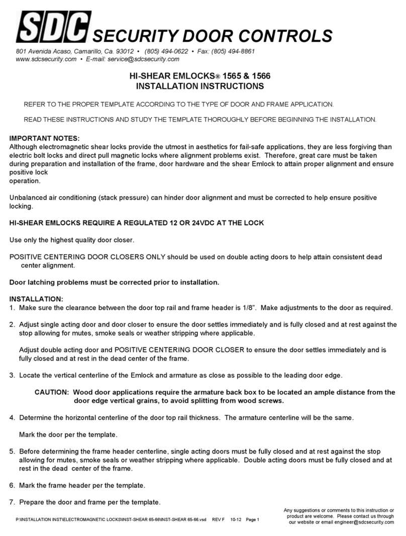 SDC HI-SHEAR EMLOCKS 1565 installation instructions