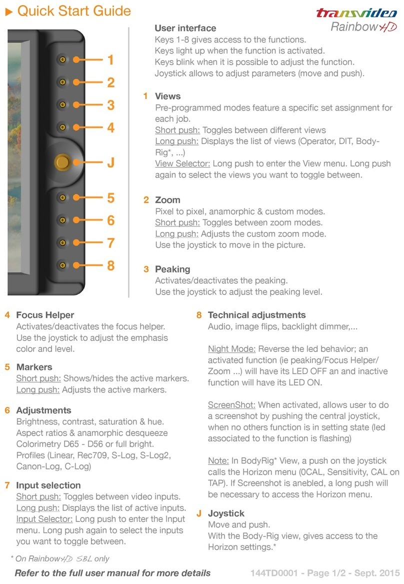 Transvideo Rainbow HD User manual Transvideo Rainbow HD User manual