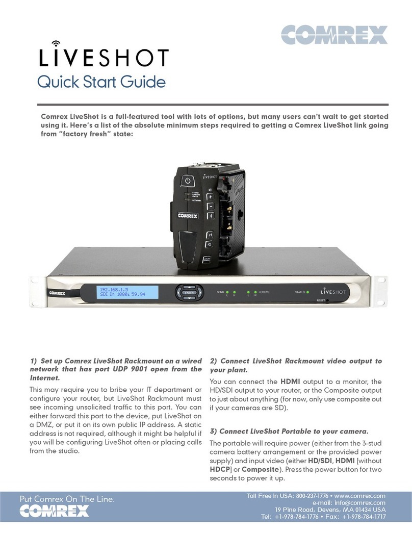 Comrex LiveShot Portable quick start guide