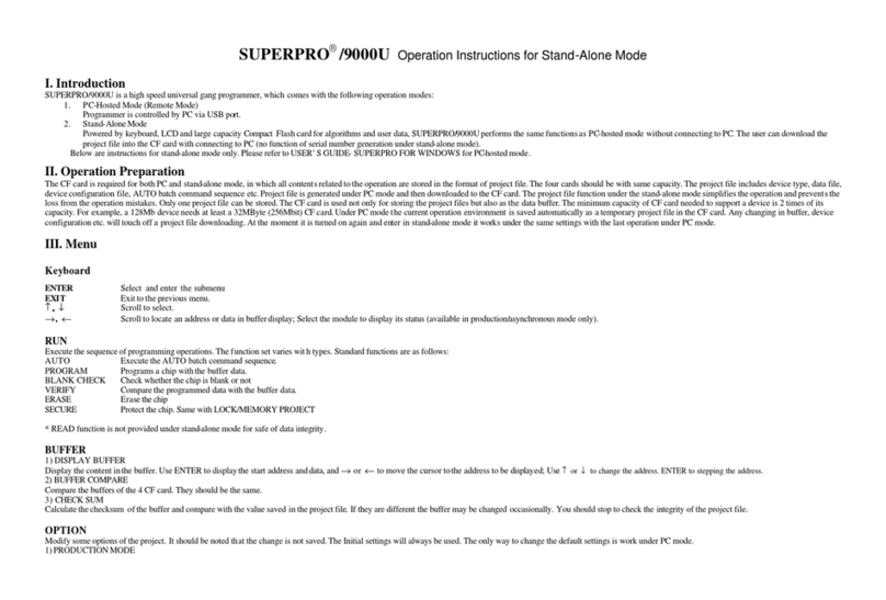 Xeltek SUPERPRO 9000U Operation instructions