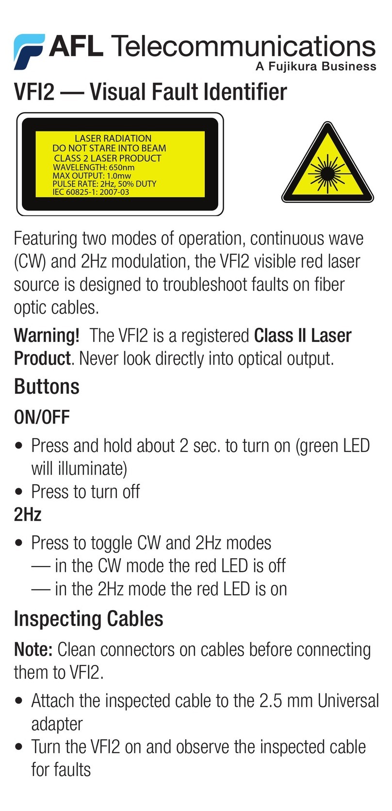 AFL VFI2 manual