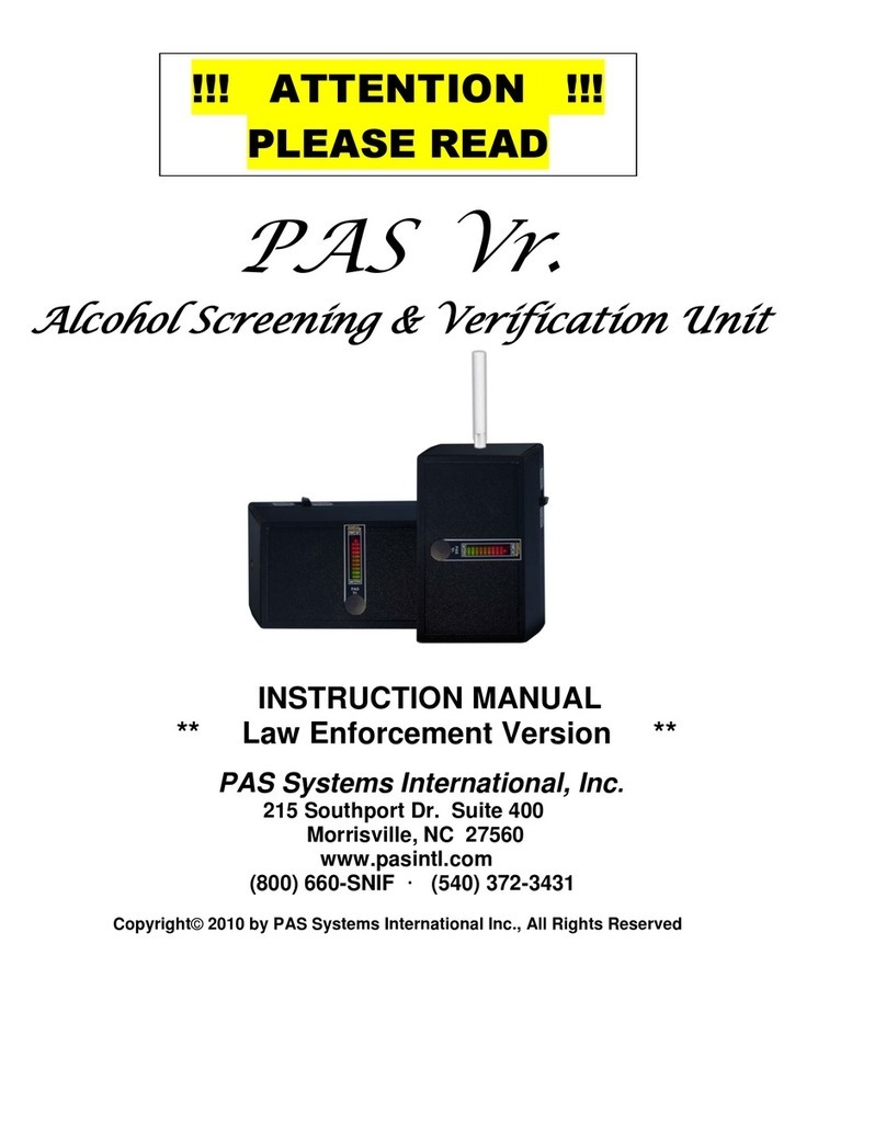 PAS Systems International PAS Vr. Alcohol Screening & Verification... instruction manual
