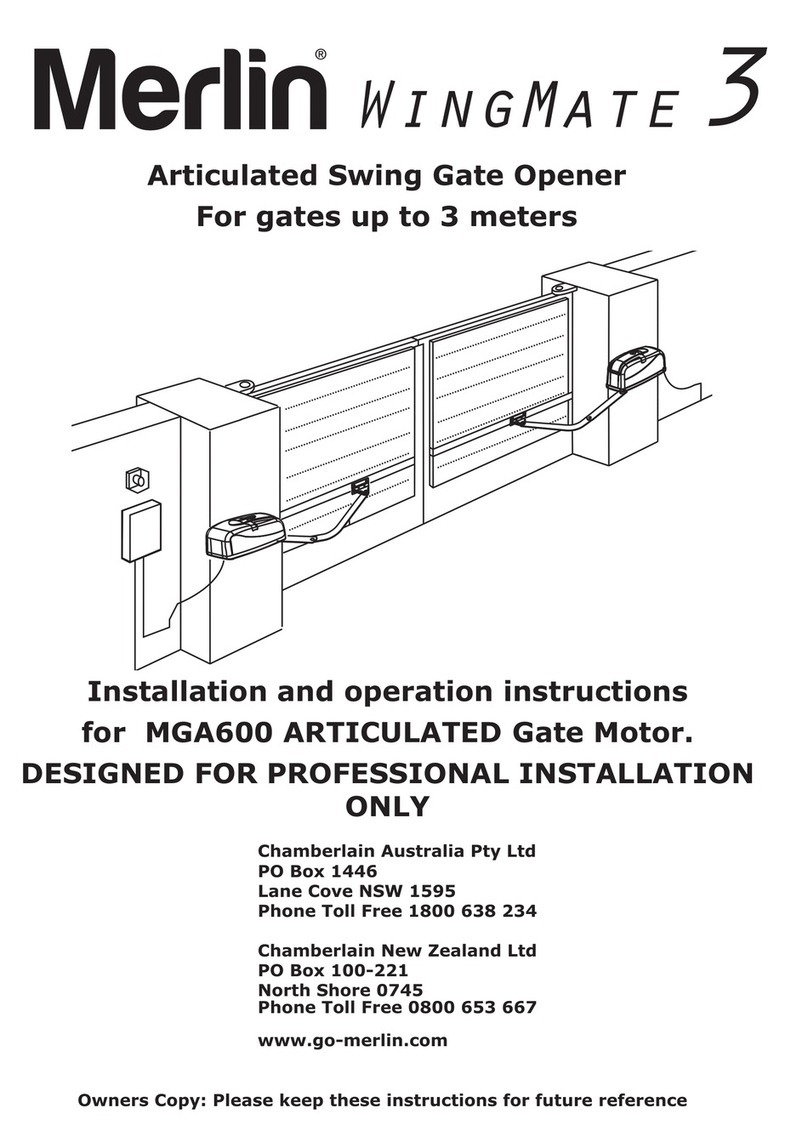 Merlin WingMate 3 Installation and operation instructions