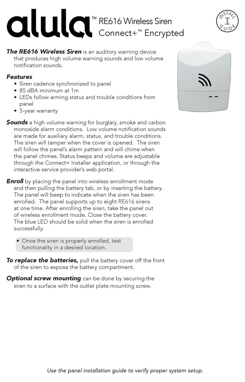 Alula RE616 User manual