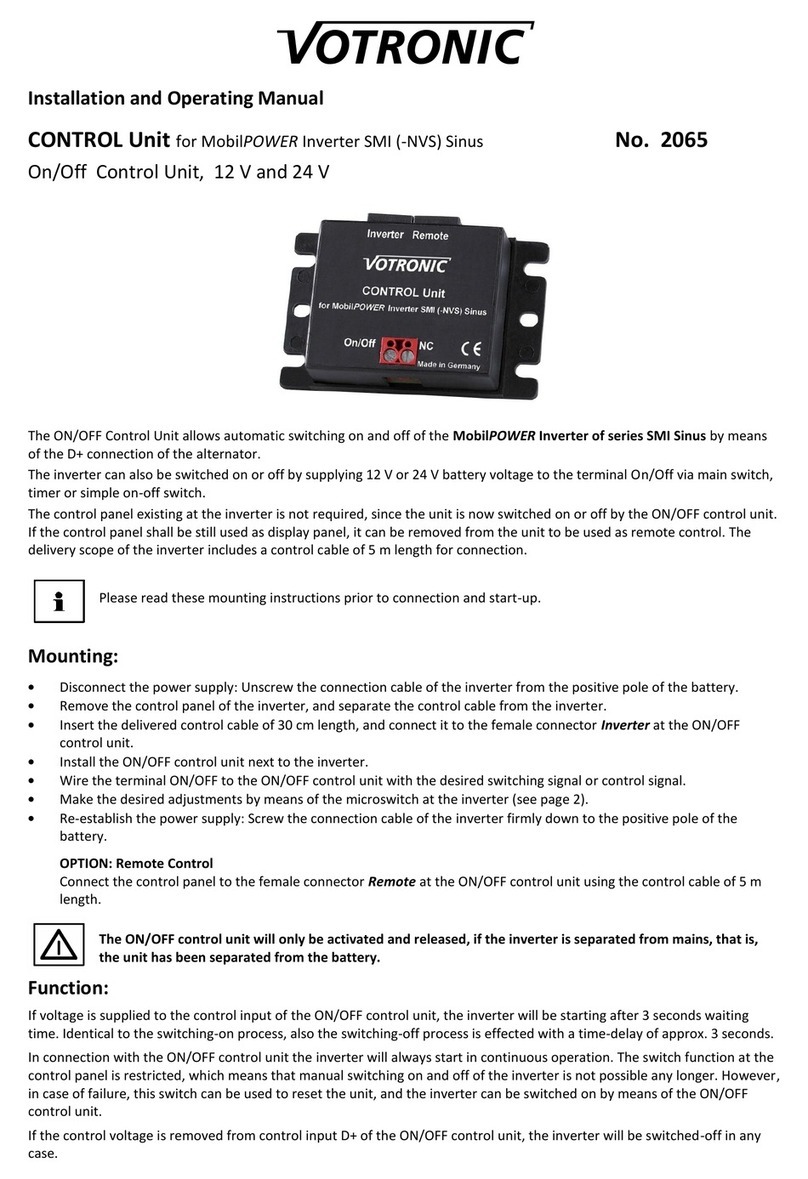 Votronic 2065 Installation and operating manual