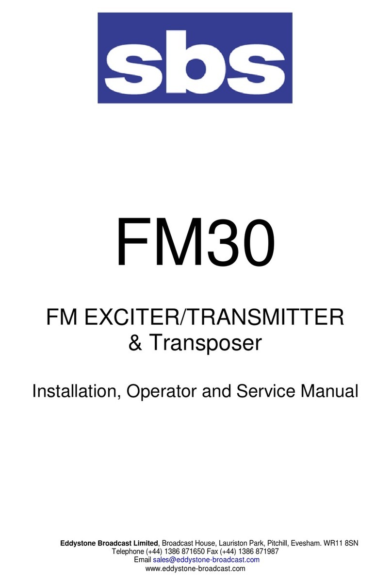 SBS FM30 installation, operator and service manual