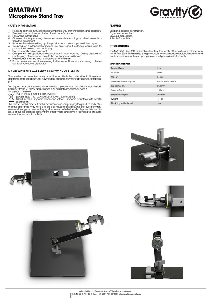 GRAVITY GMATRAY1 User manual
