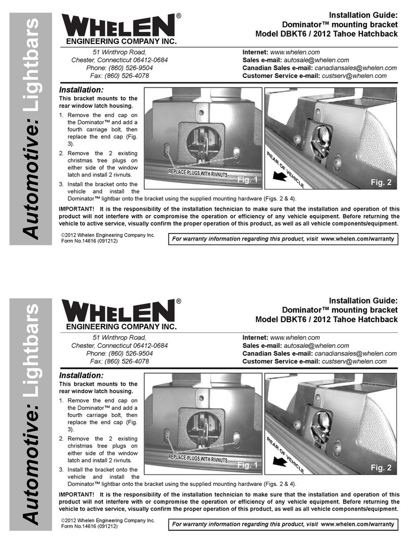 Whelen Engineering Company Dominator DBKT6 installation guide Whelen Engineering Company Dominator DBKT6 installation guide