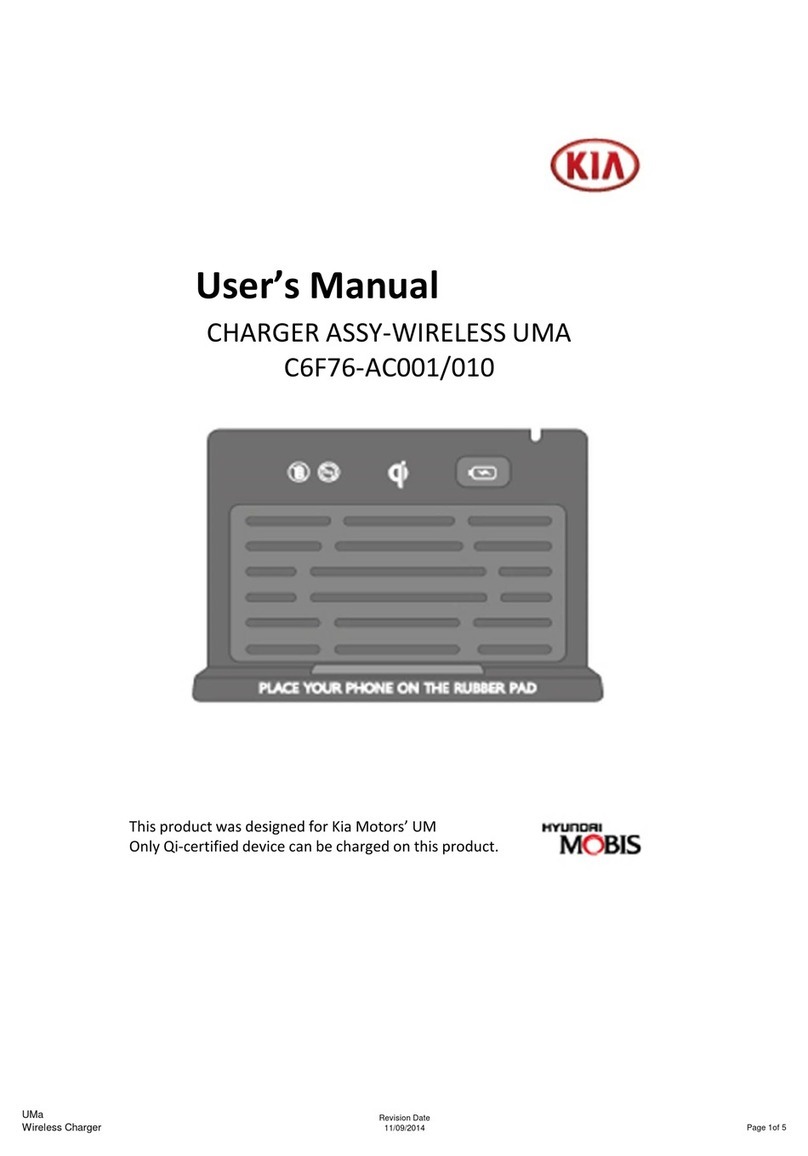 Kia CHARGER ASSY-WIRELESS UMA user manual