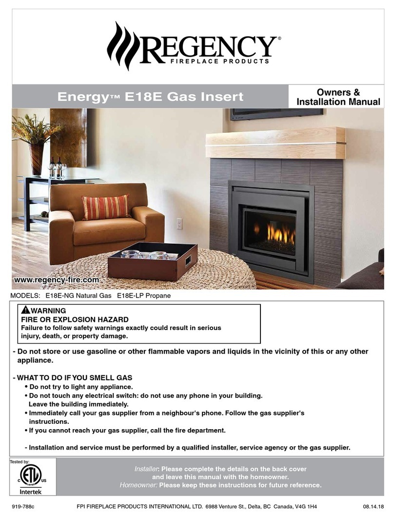 Regency Energy E18E Owners & installation manual