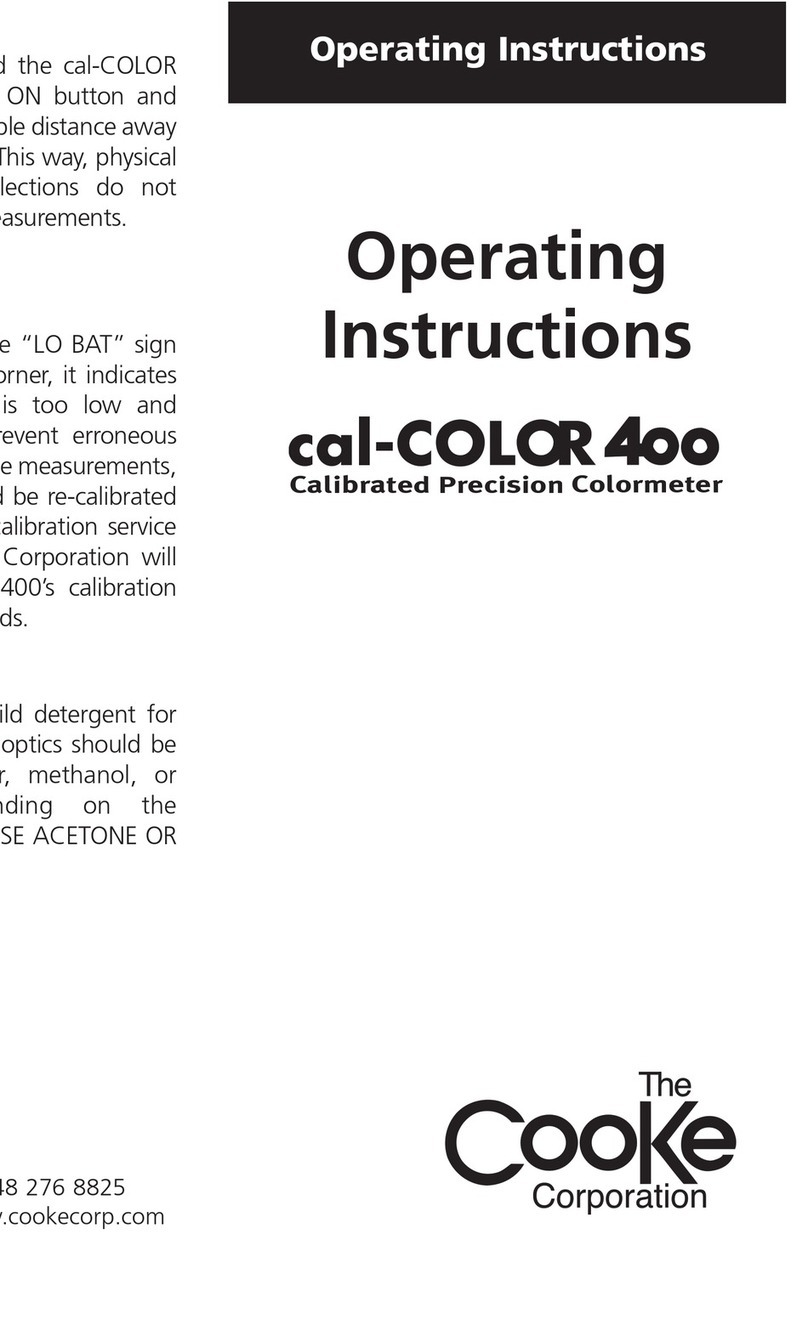 Cooke cal-Color 400 operating instructions