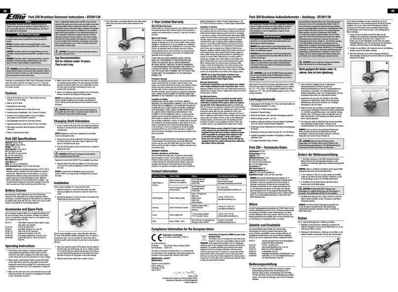 E-FLITE Park 250 User manual