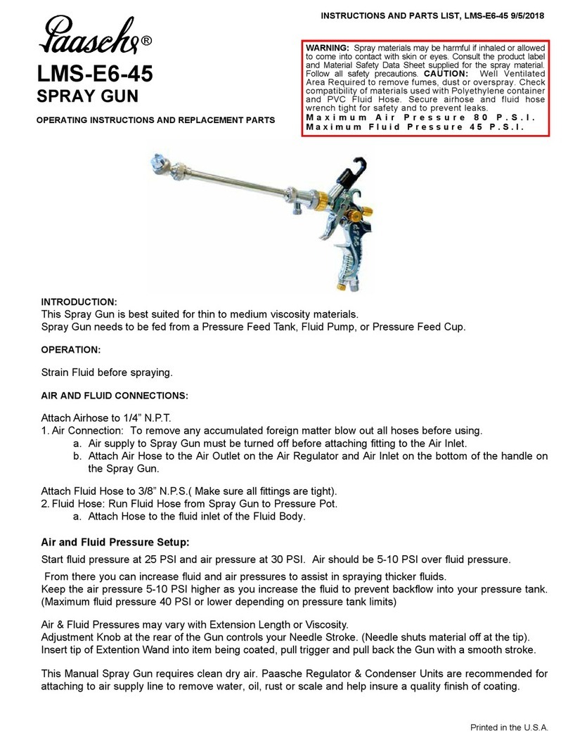paasche LMS-E6-45 Operating instructions and replacement parts list