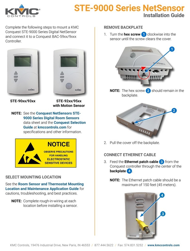 KMC Controls STE-9000 Series NetSensor installation guide