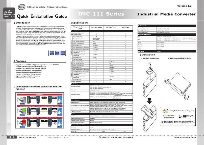 ORiNG IMC-111 Series Quick installation guide