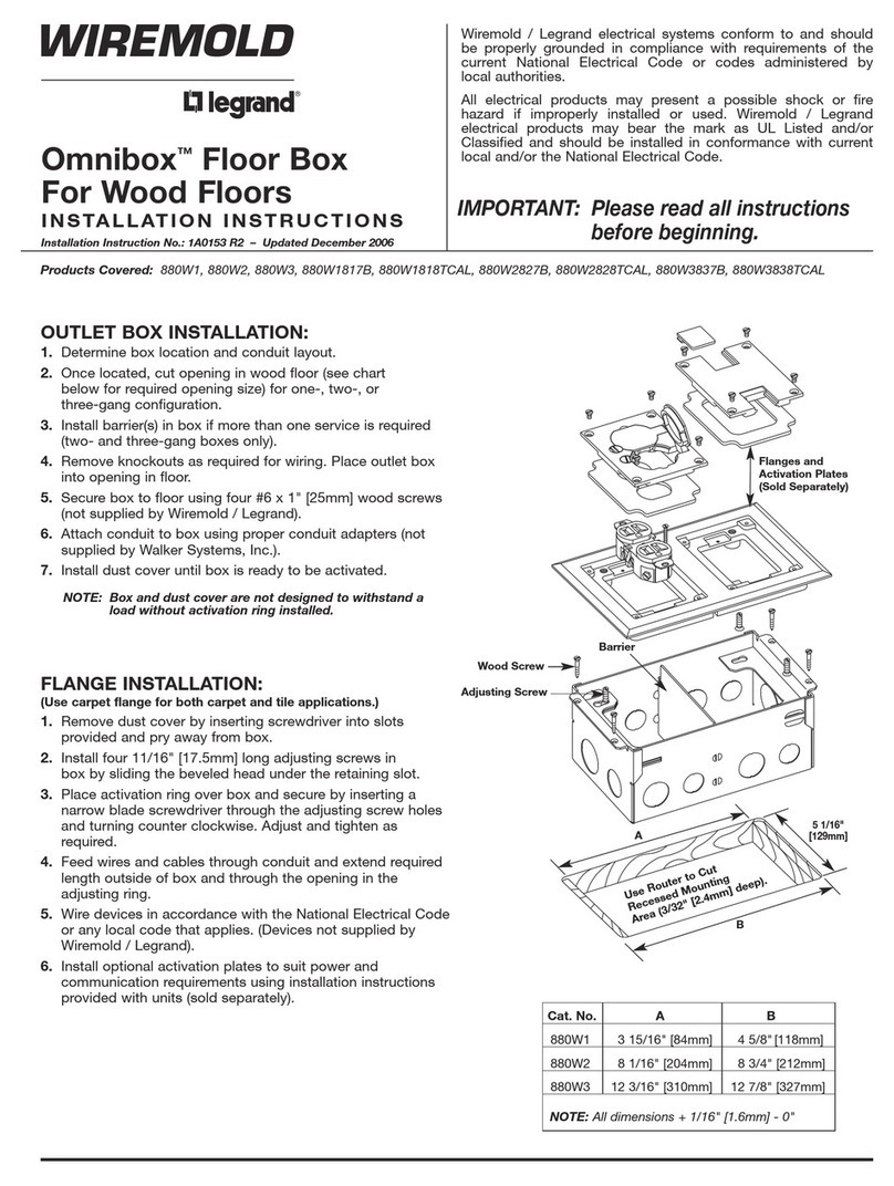 Wiremold Legrand Omnibox installation instructions