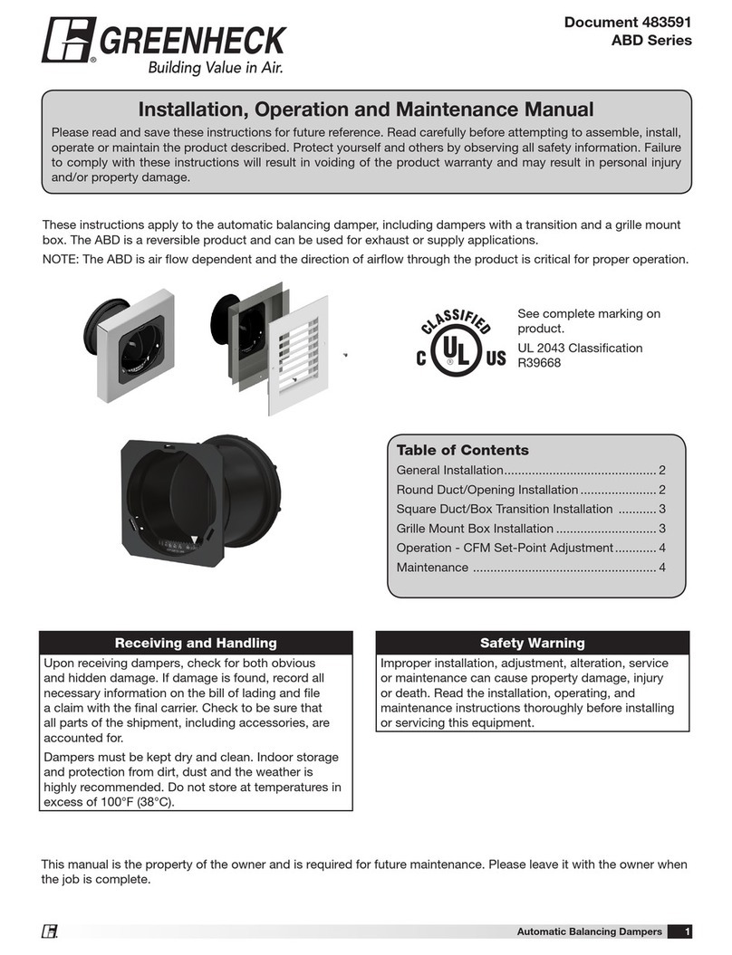 Greenheck ABD Series Installation, operation and maintenance