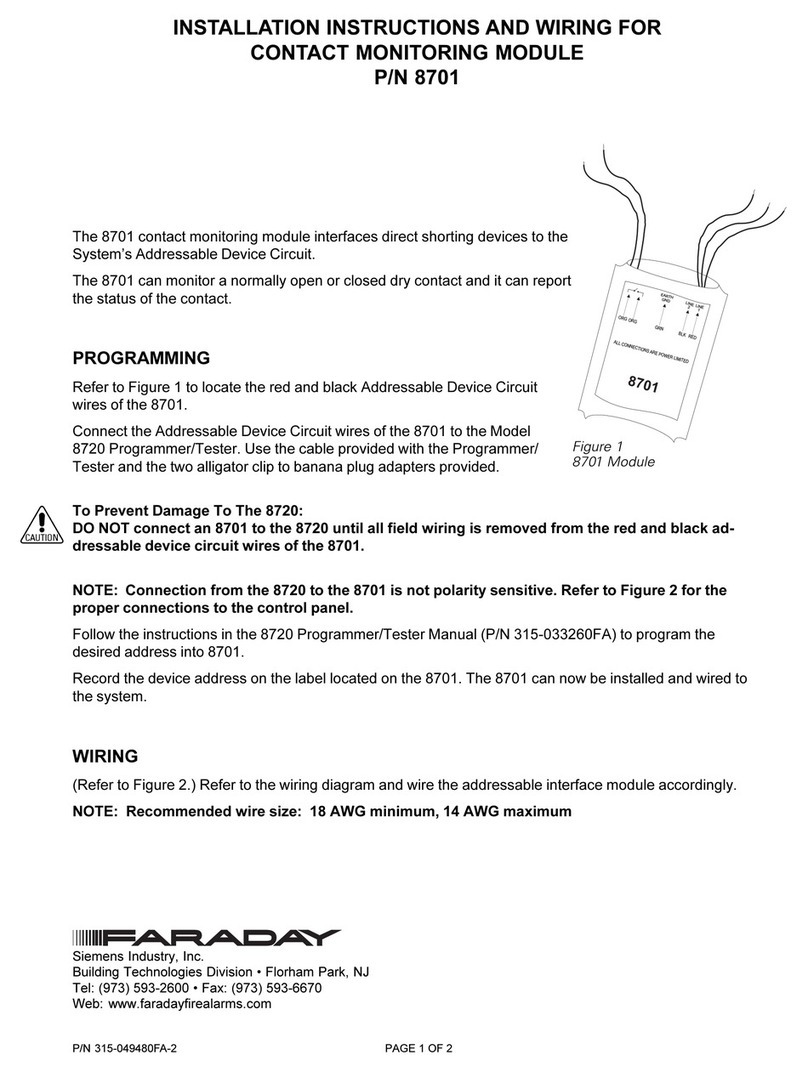 Faraday 8701 INSTALLATION INSTRUCTIONS AND WIRING