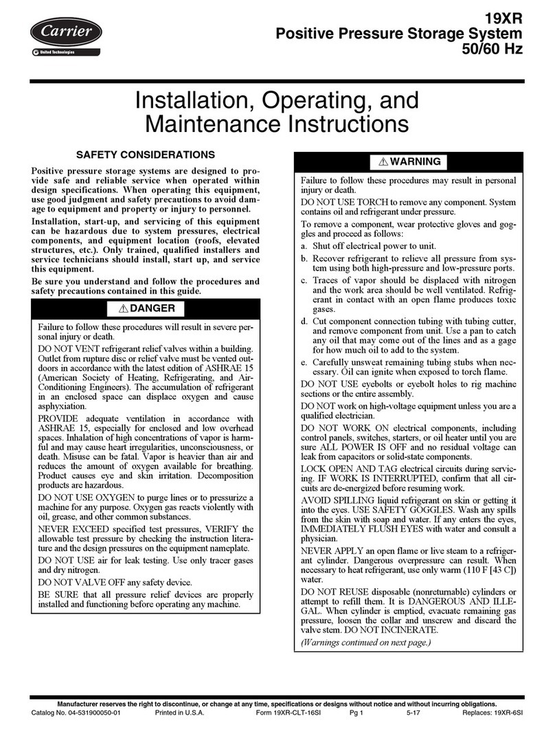 Carrier 19XR04027401 Installation, operating and maintenance instructions Carrier 19XR04027401 Installation, operating and maintenance instructions