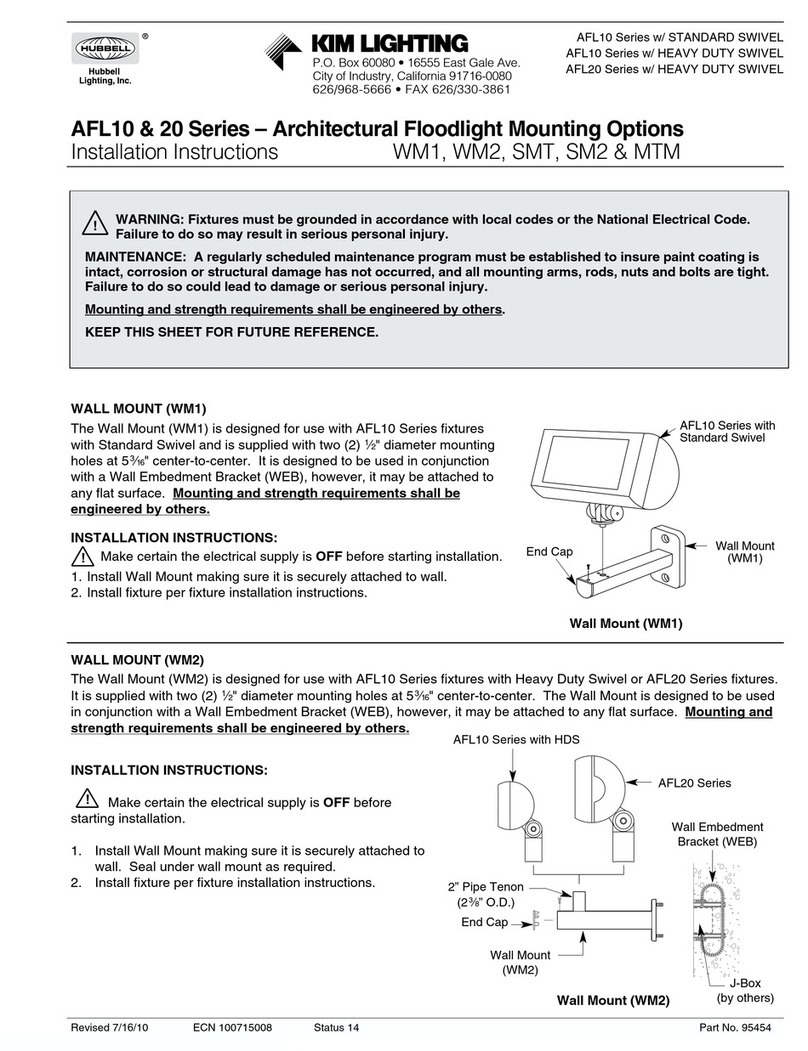 kim lighting AFL10 Series installation instructions