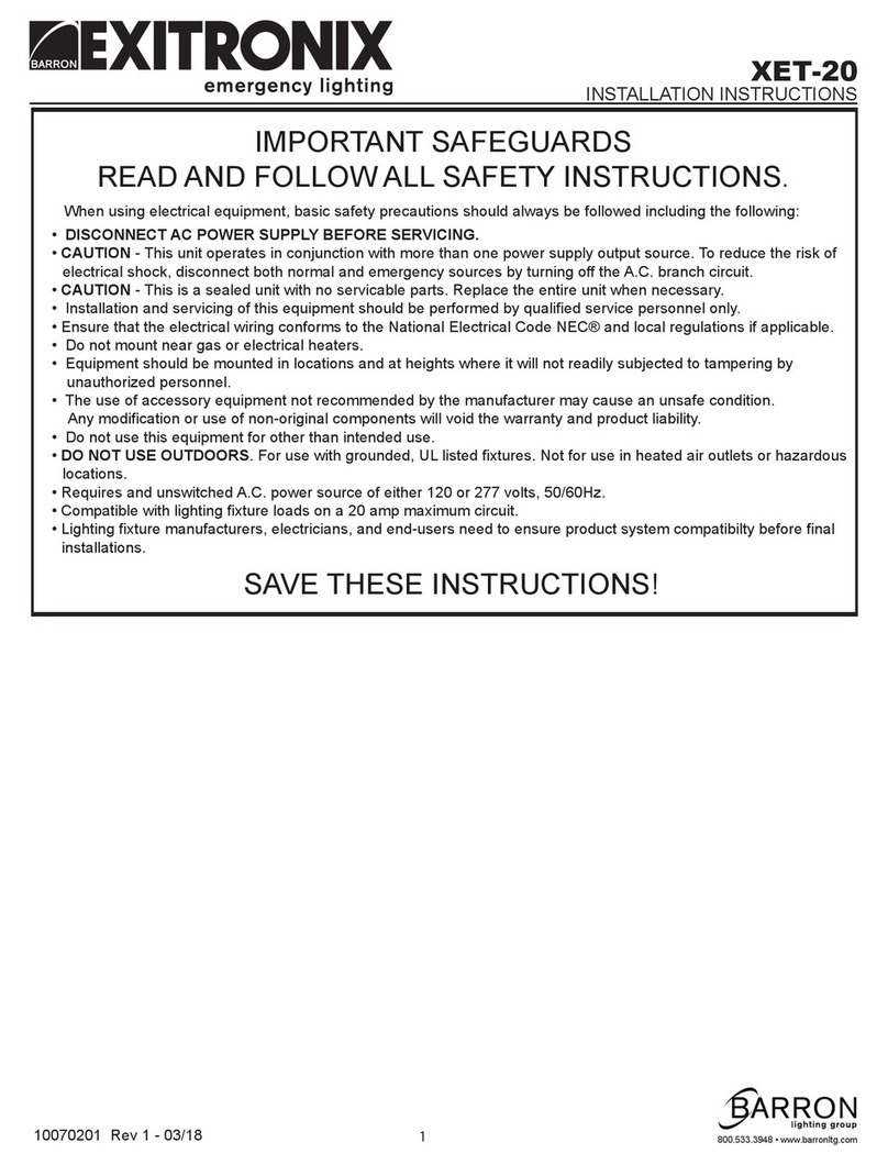 Exitronix XET-20 installation instructions
