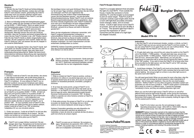Hydreon FakeTV FTV-10 user manual