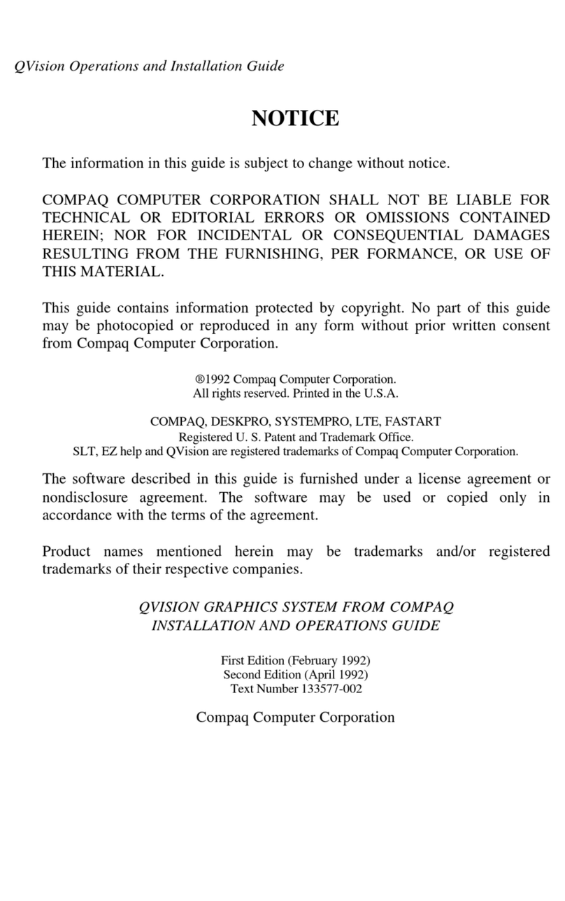 Compaq QVision Graphics System User manual Compaq QVision Graphics System User manual