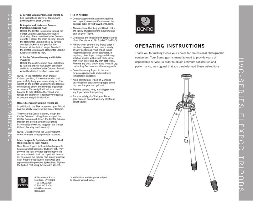 BENRO HVC Series operating instructions