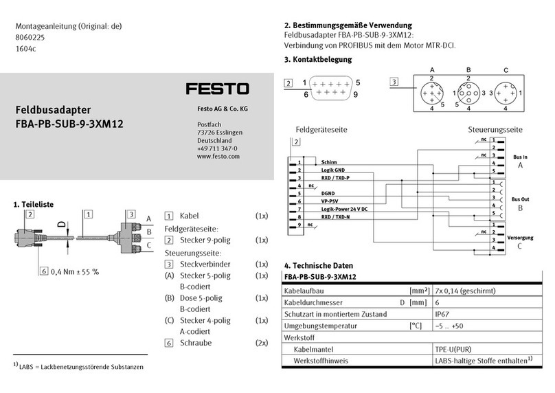 Festo FBA-PB-SUB-9-3XM12 User manual