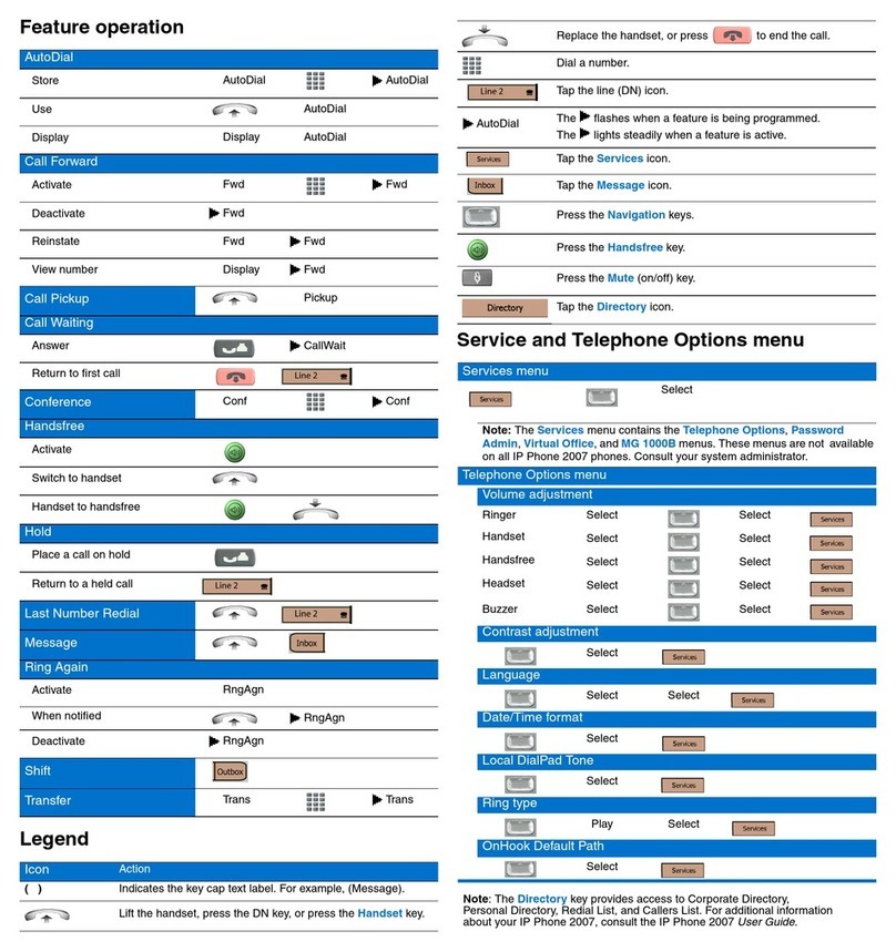Nortel IP Phone 2007 Reference guide